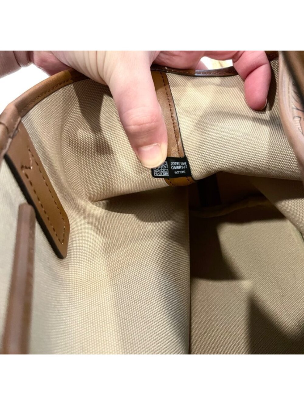 Michael Kors Jodie Small Logo Jacquard Tote Bag in Luggage Tan - Picture 10 of 10